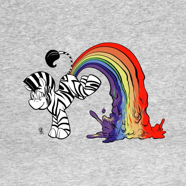 Zebra Pooping Rainbows by josesartcave